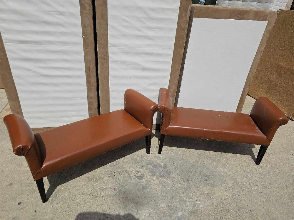 Lot 898: * Pair of Faux-Leather Window Benches (A/F)