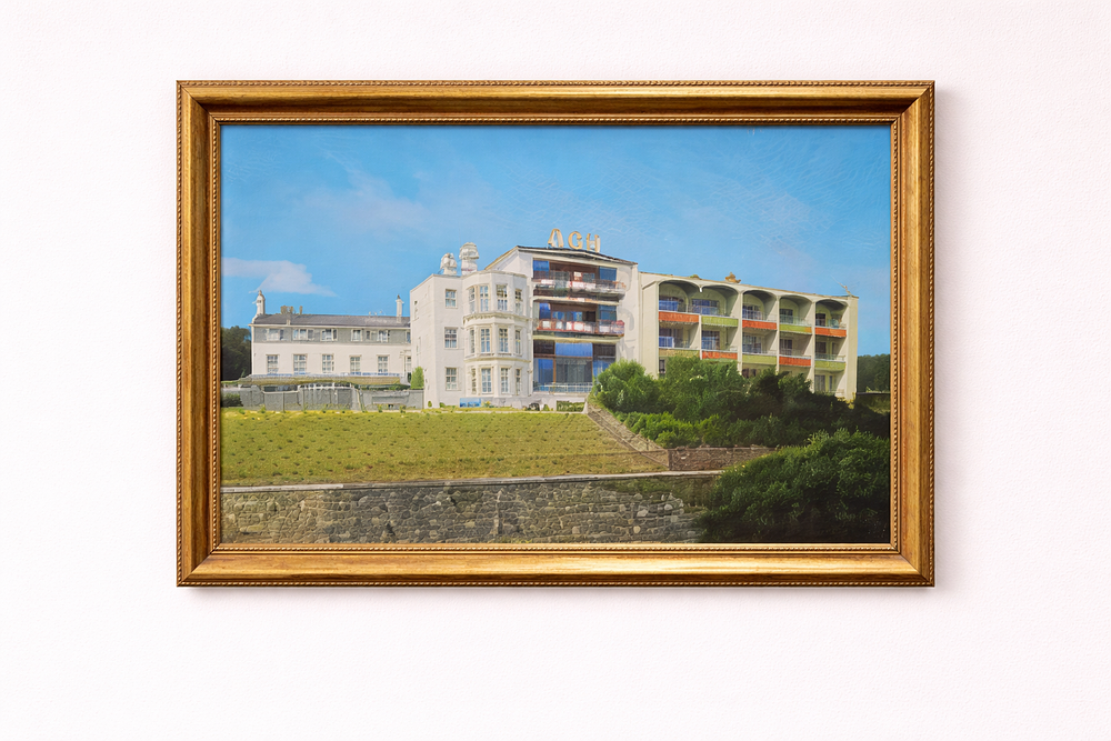 Lot 953: * Giclee Old Government House Hotel And Spa St Peters Port Guernsey Framed 103 X 74cm (RC33269)