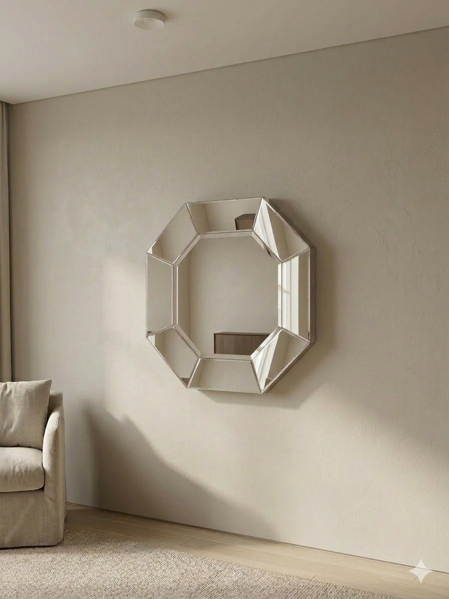 Lot 1045: * A large contemporary octagonal 'Jewel' wall mirror