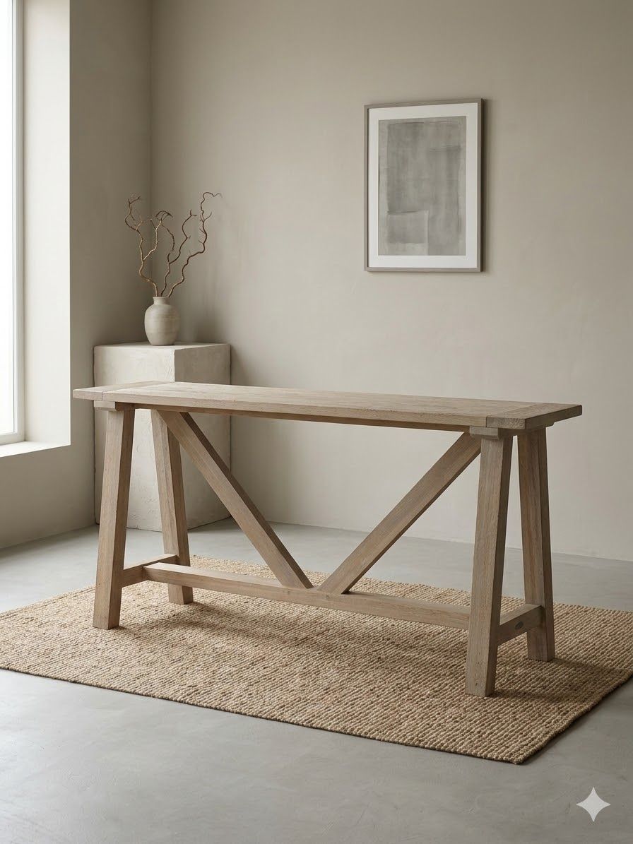 Lot 1046: * Neptune Arundel console table is constructed from solid oak using substantial sections for a durable