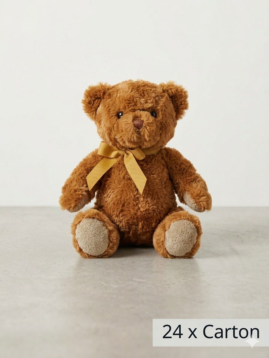 Lot 1102: * Keel Toys Ltd plush 20cm traditional teddy bear with gold ribbon product code SB5168 x 24 per