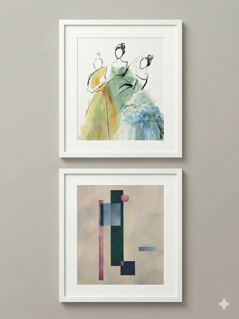 Lot 1311: * 2 x prints 1) geometric abstract piece after Russian avant-garde master El Lissitzky (1890–1941)