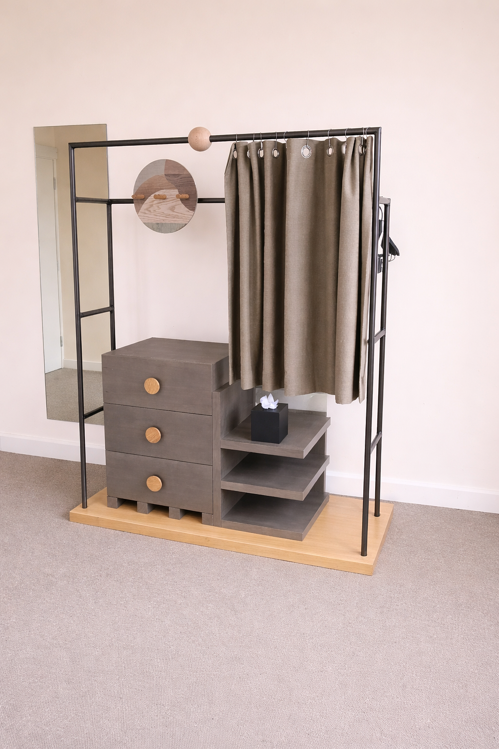 Lot 241: * Sculptural, bespoke wardrobe unit by A-nrd is a sophisticated fusion of industrial raw materials