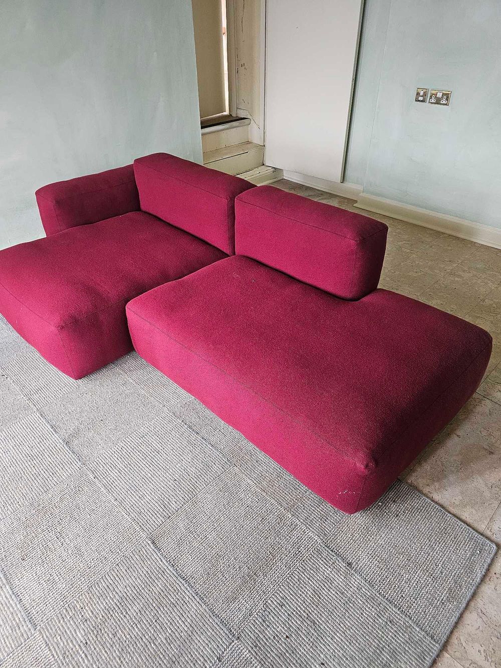 Lot 452: * Two-Piece Modular Sectional Sofa is a bold statement in contemporary lounging