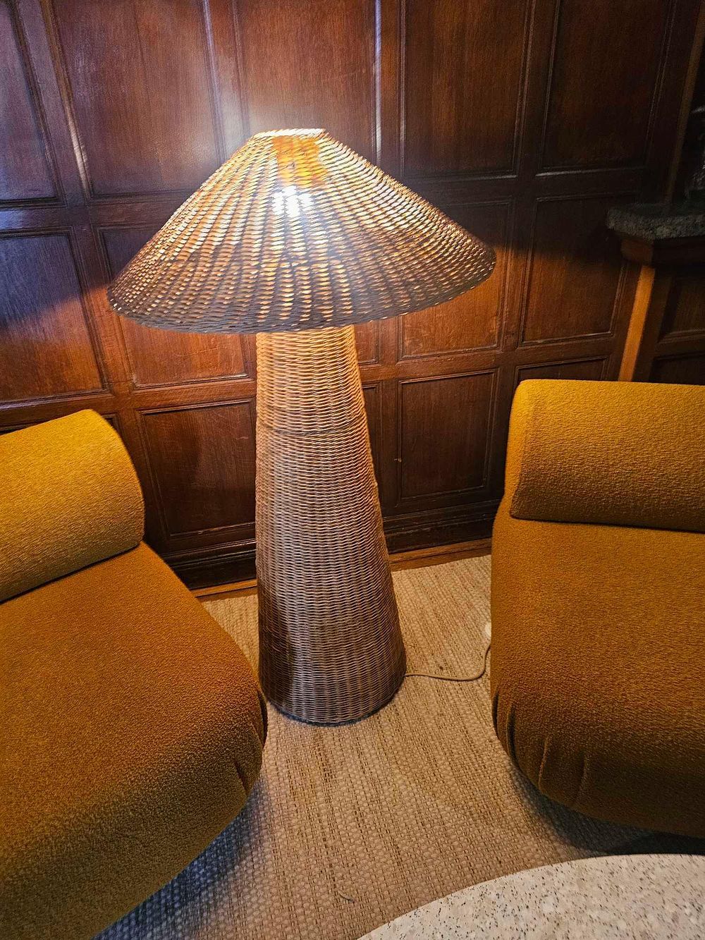 Lot 533: * Ferm Living 'Dou' Rattan Floor Lamp, of impressive proportions