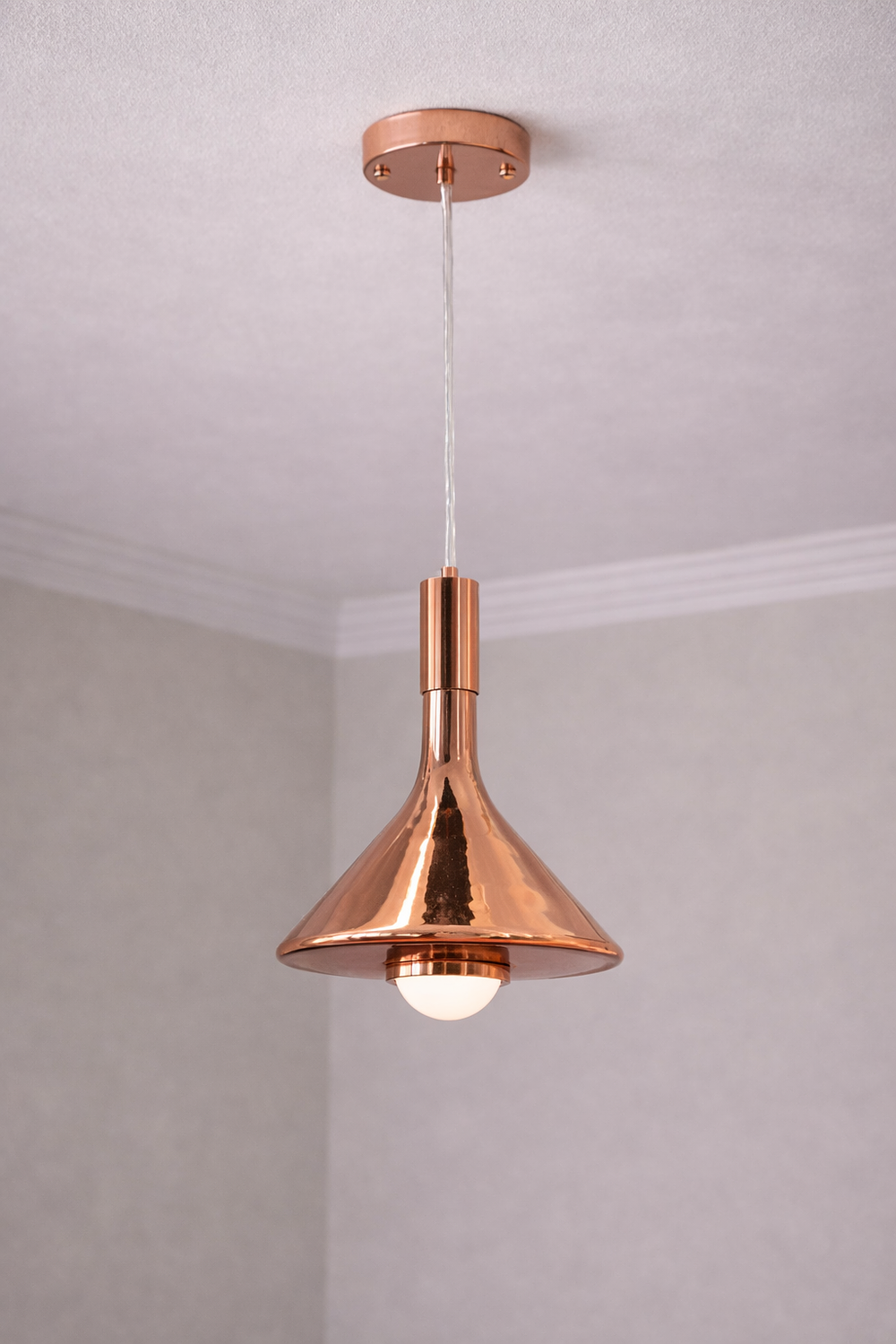 Lot 131a: * I-Lite Rose Gold Tapered Pendant Lamp