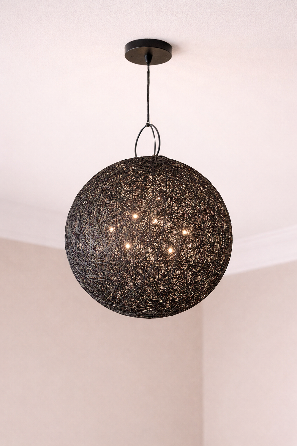 Lot 172: * I-Lite Woven Globe Black Pendant Lamp