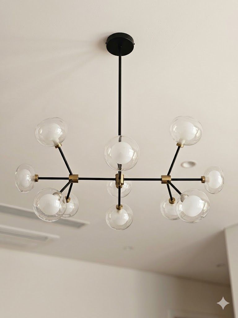 Lot 189: * I-Lite Nabila-Inspired Black and Gold Chandelier