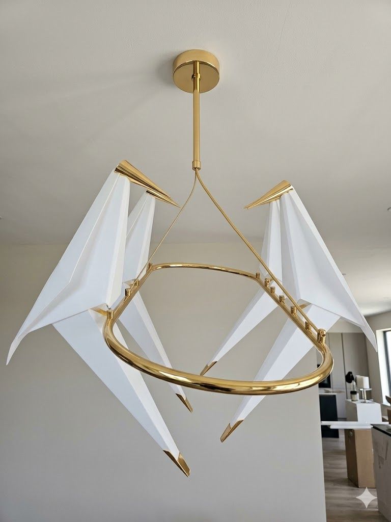 Lot 191: * I-Lite Perch-Inspired Gold and White Branch Pendant