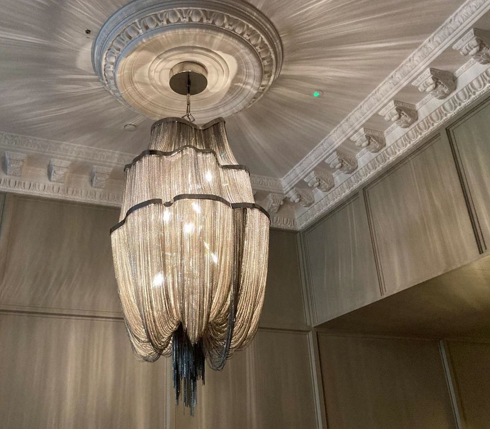 Lot 272: * Terzani "Atlantis" A13 Nickel Suspension Light designed by Barlas Baylar; a masterpiece of the "La