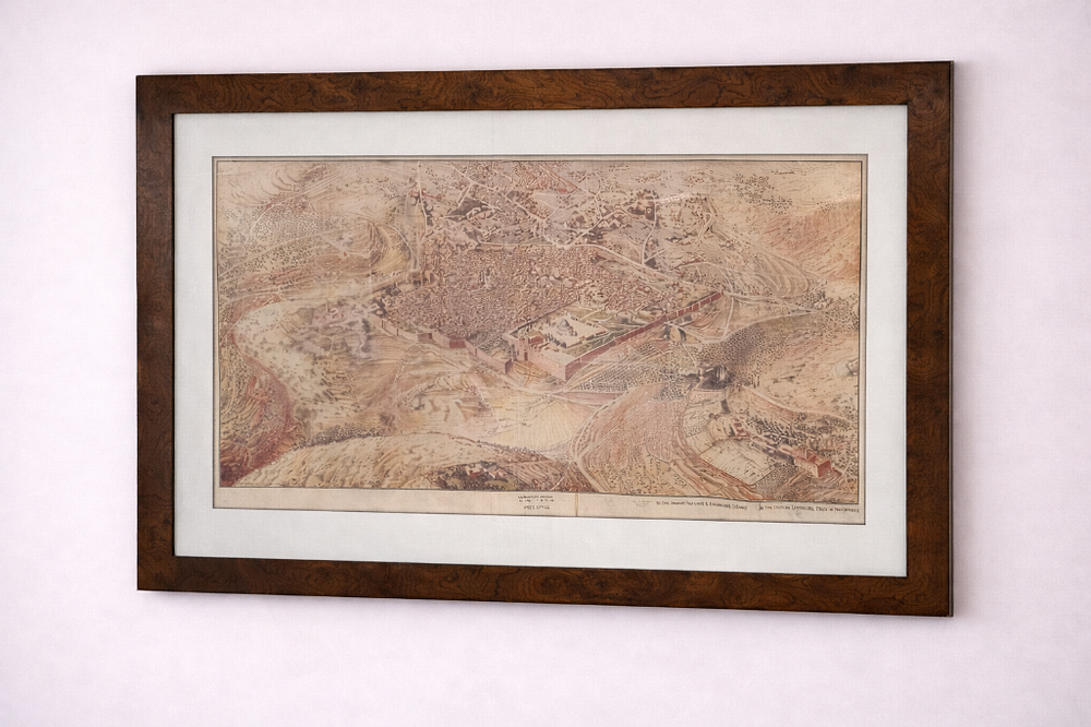 Lot 677: * Framed Print - Map of Jerusalem (Modern Reproduction) (Loc: ALNCM)