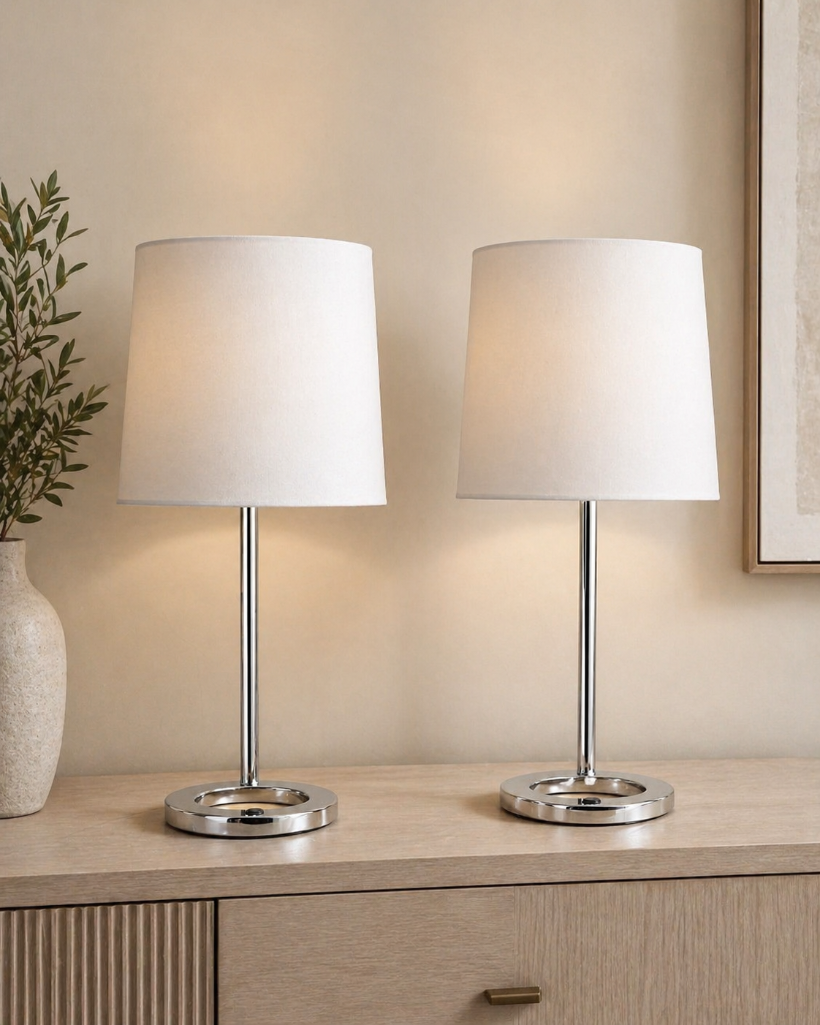 Lot 213: Pair of Chelsom Exec table lamps