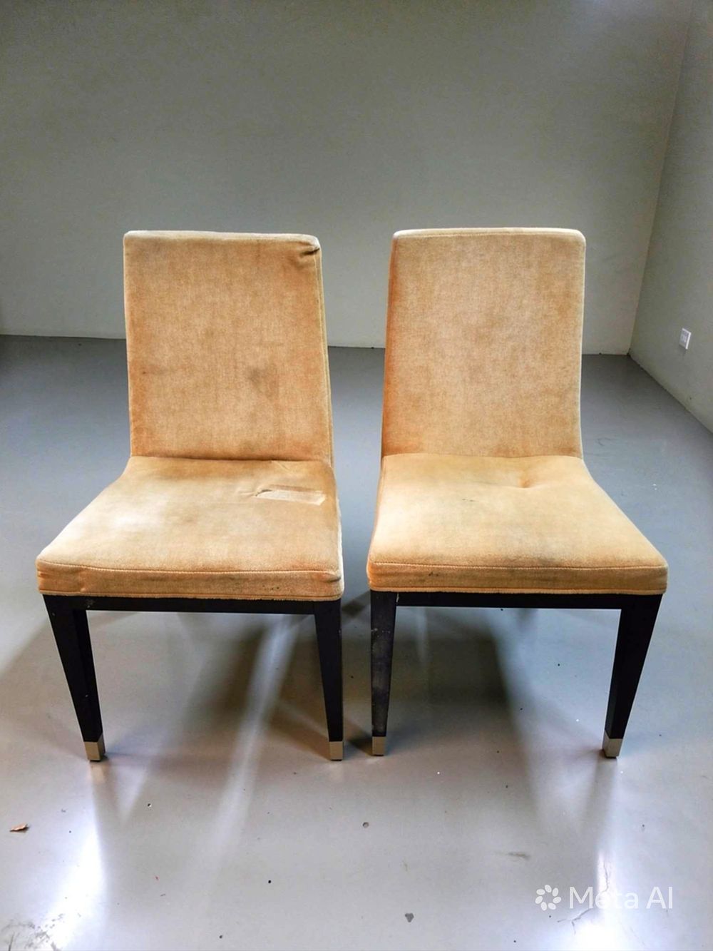 Lot 279: A pair of modern high-back dining or side chairs measuring 47 x 40 x 92 {cm}