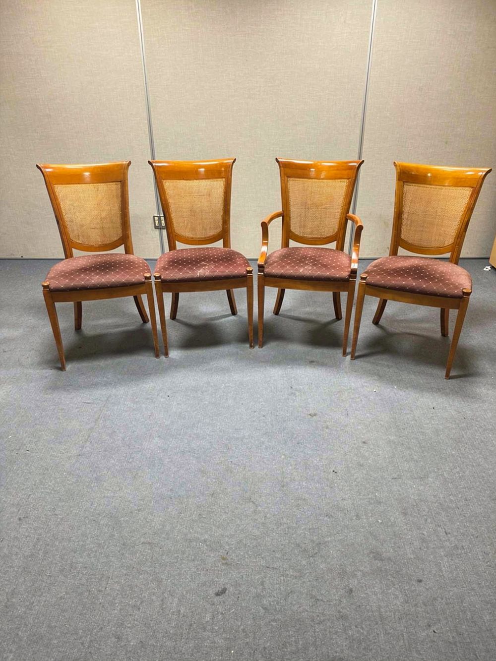 Lot 310: A set of four elegant French Regency style dining chairs
