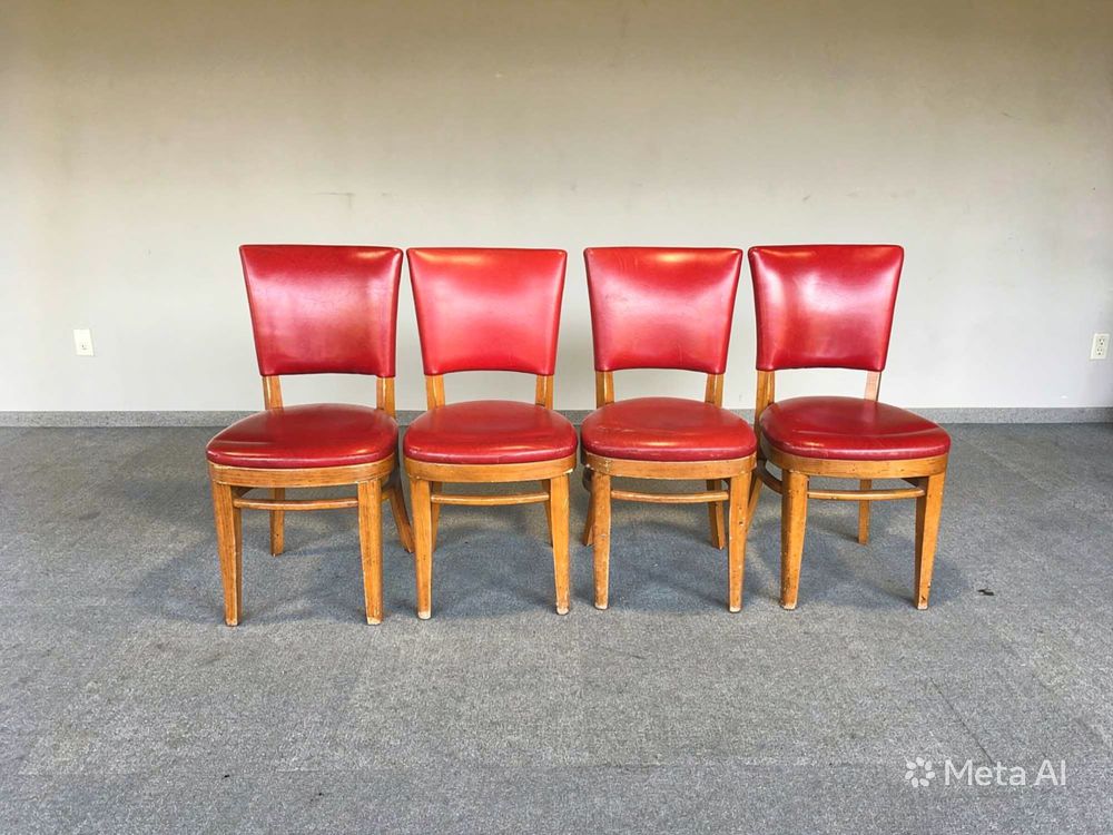 Lot 313: A set of four antique Thonet-style cafe dining chairs