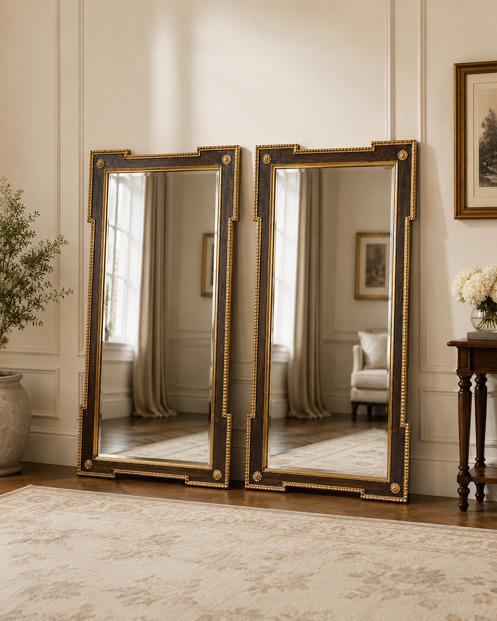 Lot 427: A pair of rectangular wall mirrors