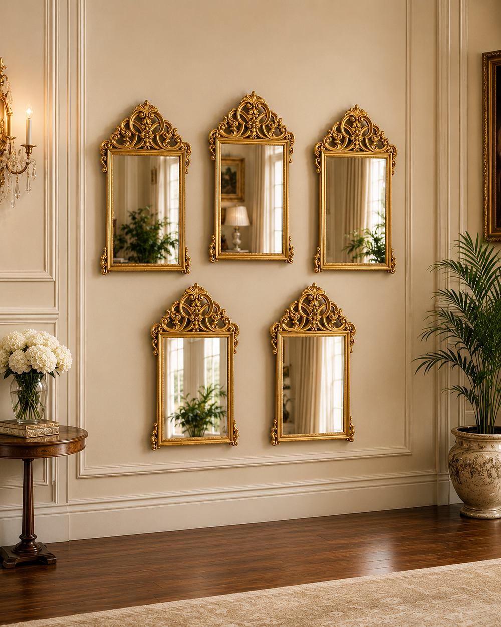 Lot 428: A set of five rectangular wall mirrors