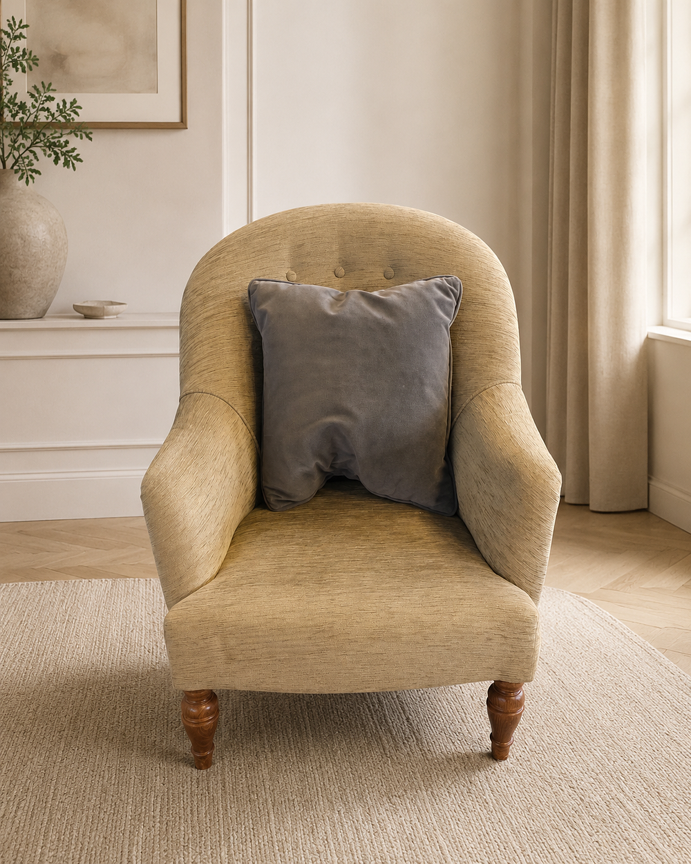 Lot 446: A contemporary low-slung 'Lady' style armchair