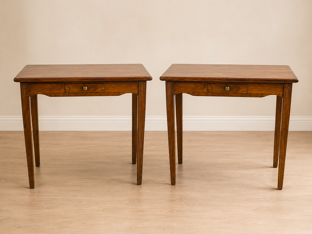 Lot 449: A fine pair of French provincial-style side or writing tables (known as Table de Jean Henri Fabre)