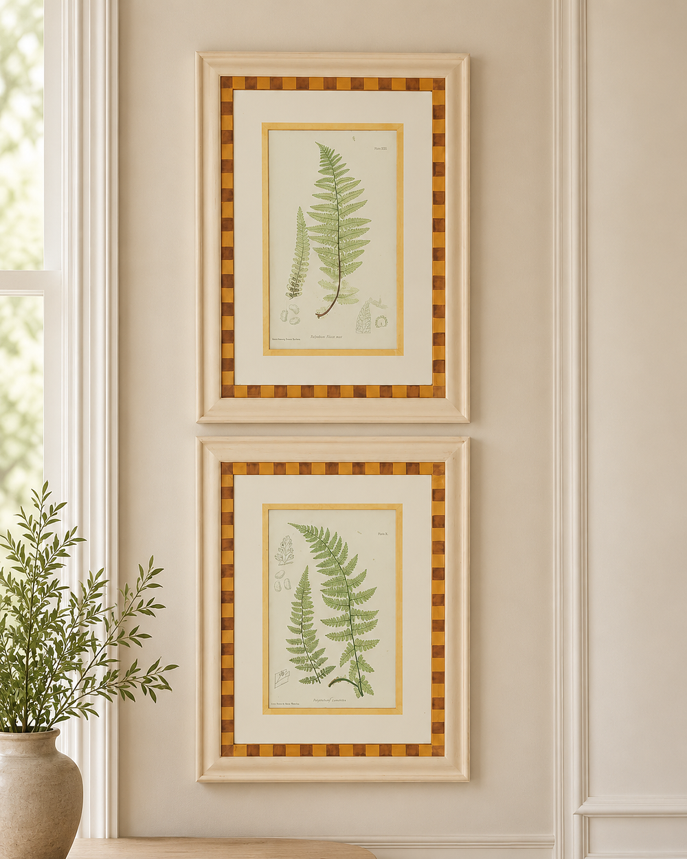 Lot 454: A pair of natural history botanical prints depicting decorative fern fronds