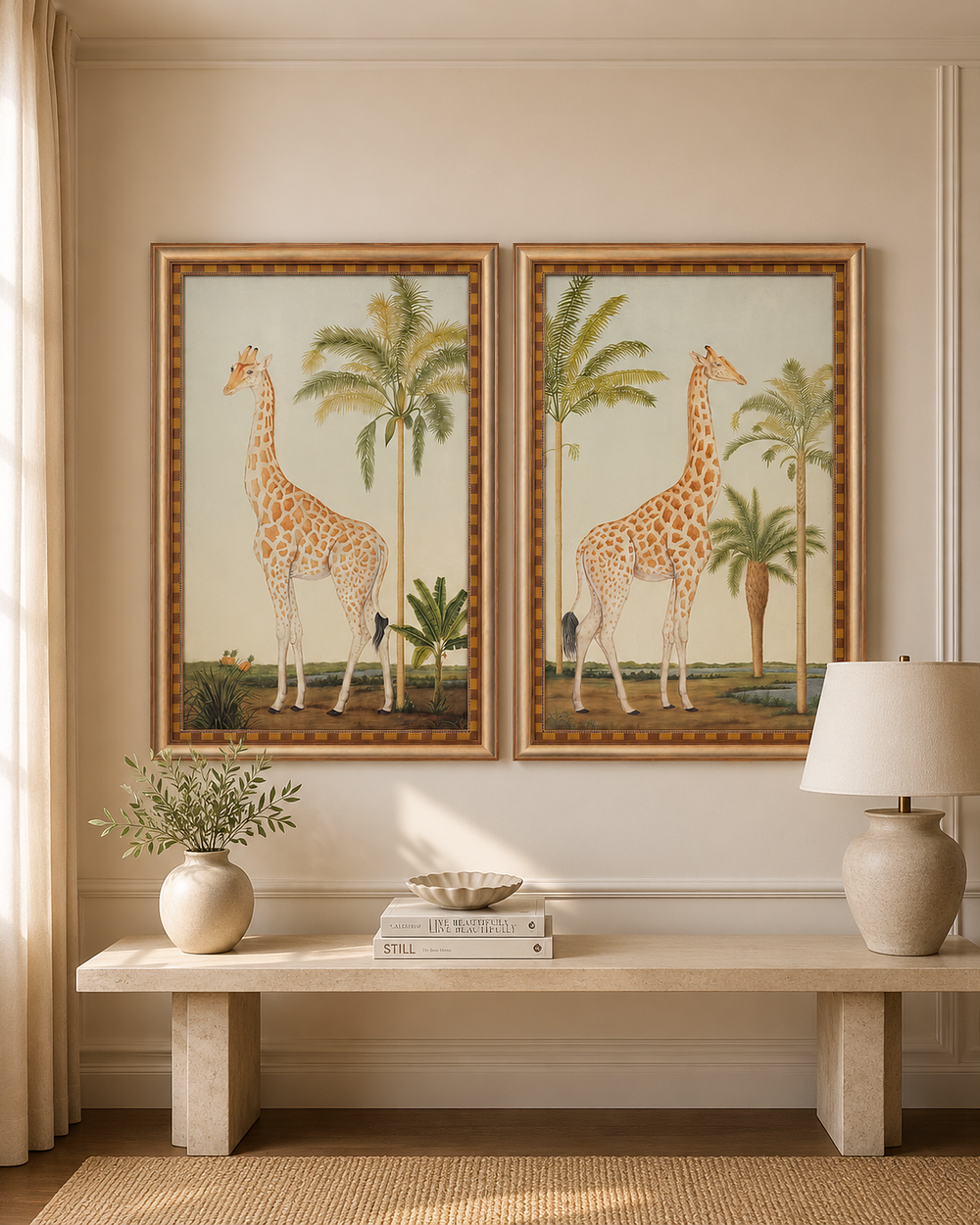 Lot 456: A pair of large decorative safari-themed prints