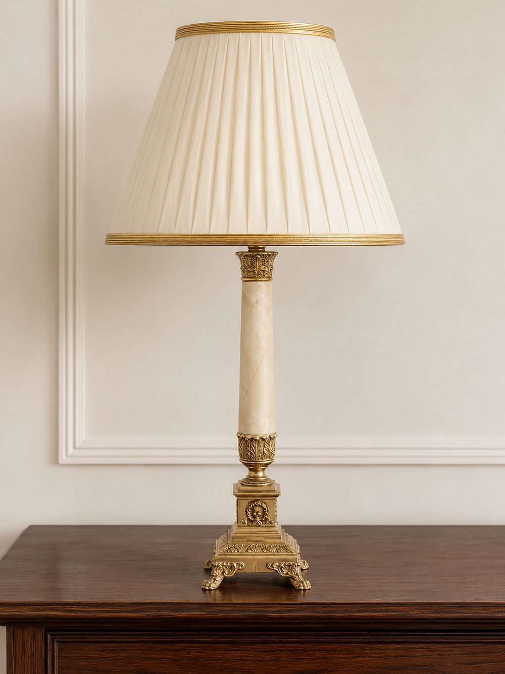 Lot 458: A classical column table lamp