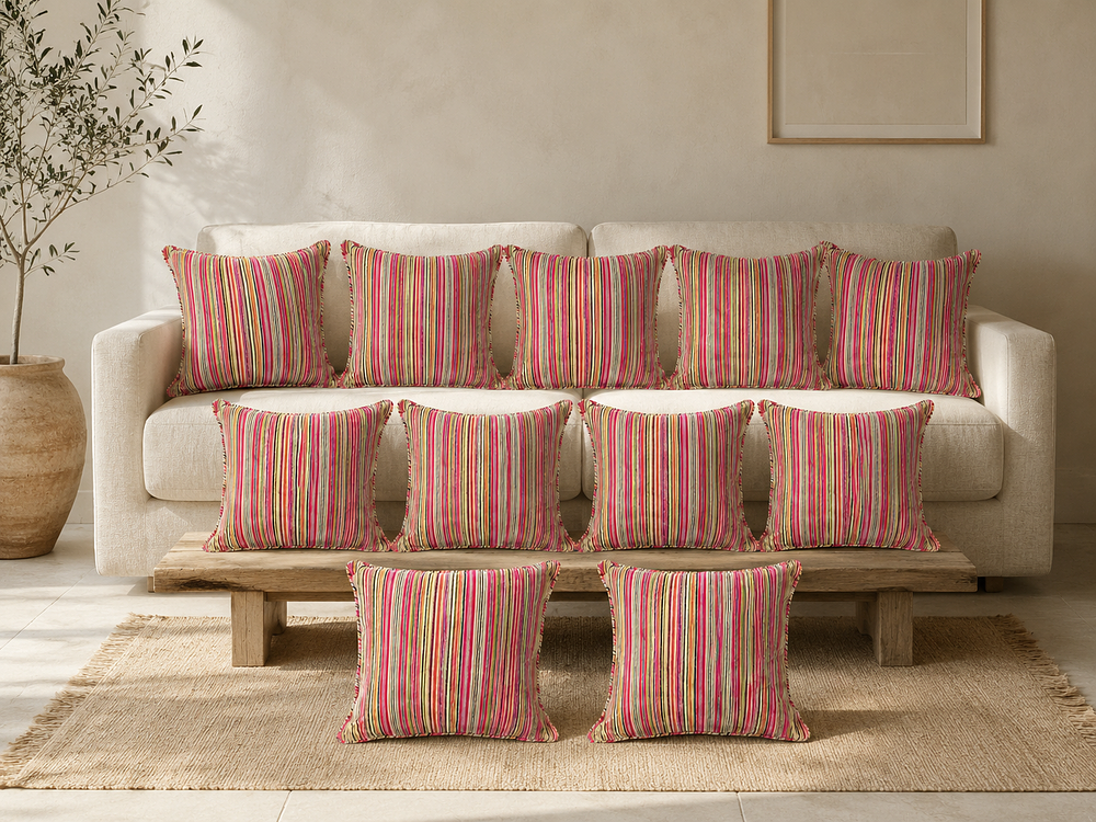 Lot 461: A substantial quantity of eleven (11) square scatter cushions
