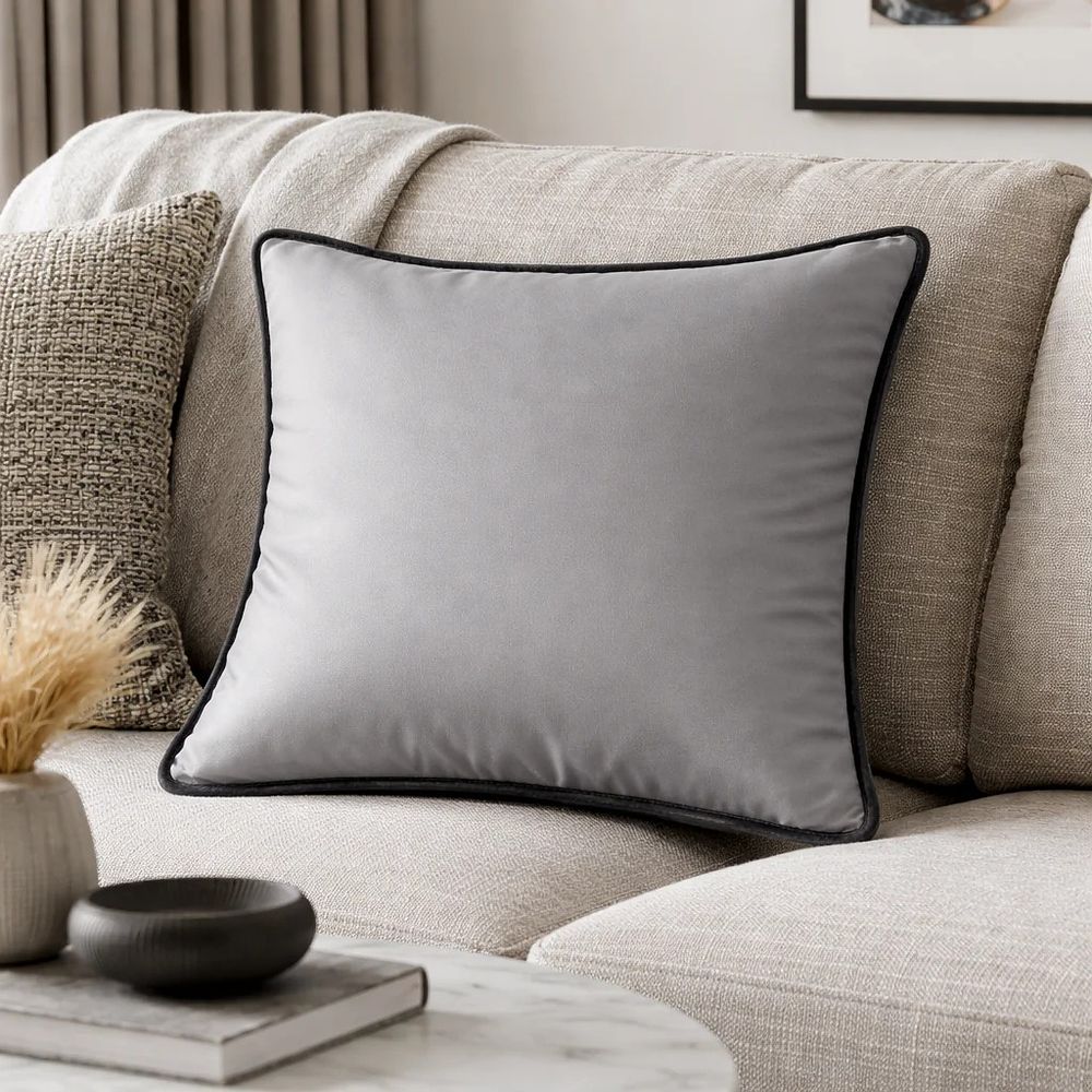 Lot 572: A pair Luxury. Cushion (100% Feather Filled). Tailored from premium Casamance upholstery cloth