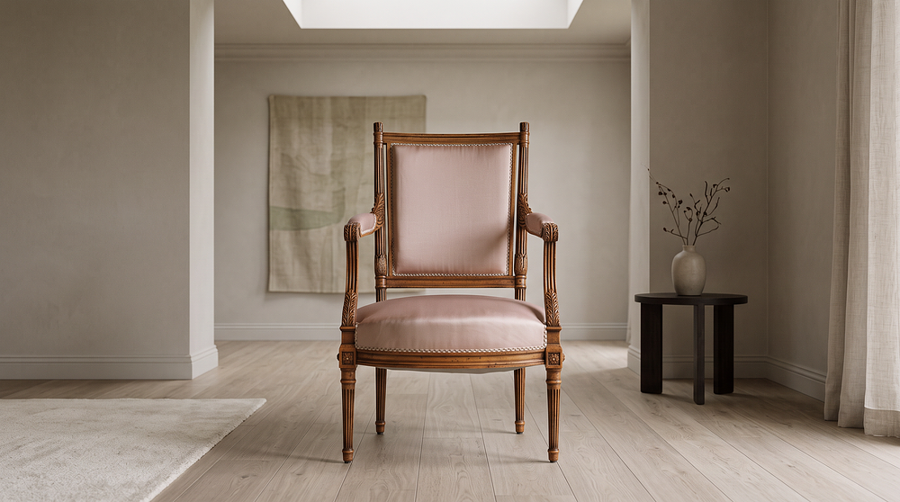 Lot 252: Louis XVI style Armchair "Lerouge" is a quintessential example of the neoclassical movement in
