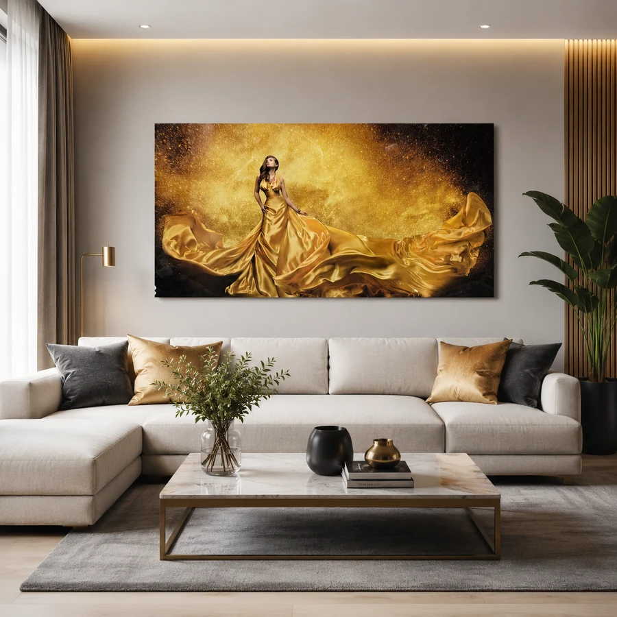 Lot 547: Golden Woman Wall Art Dramatic Golden Woman Wall Art piece