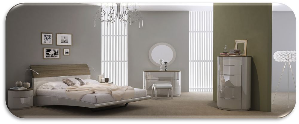 Lot 659: Azzurri collection, a brand-new king-size bed frame expertly finished in an ultra-stylish two-tone