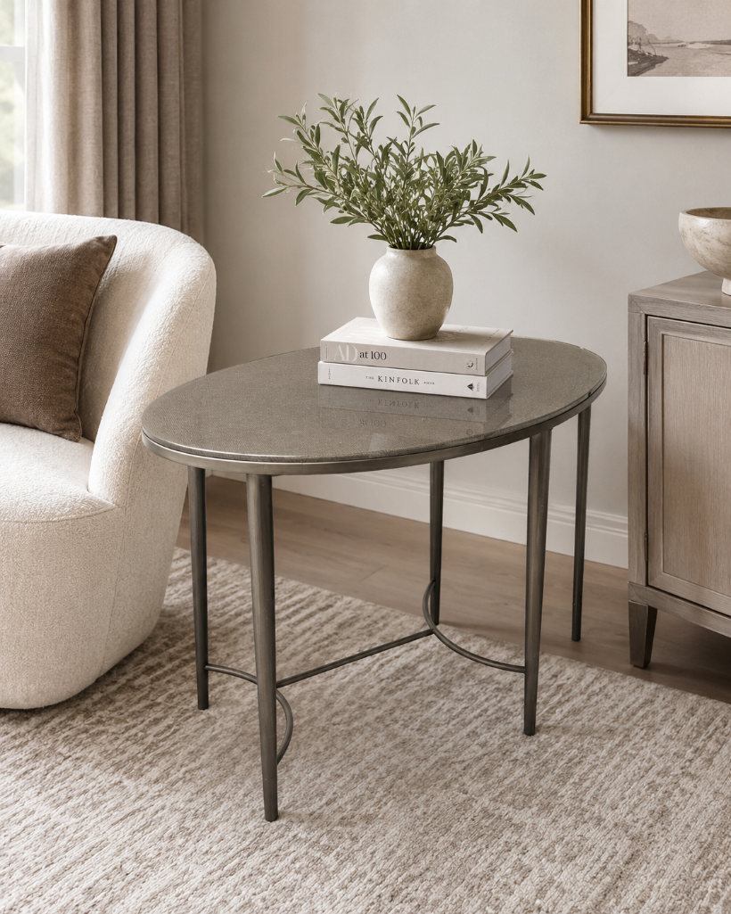 Lot 153: An ovoid-form coffee table