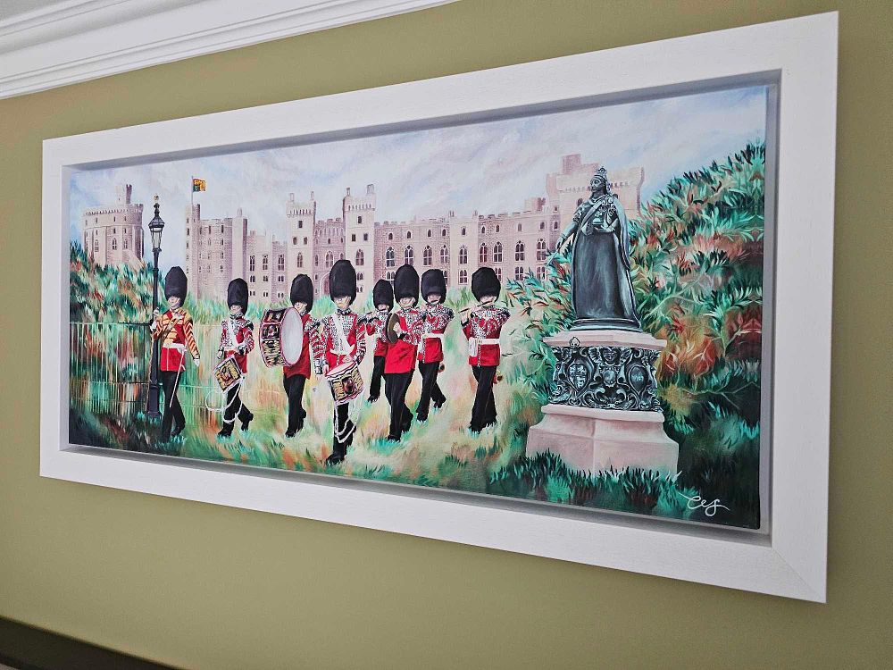 Lot 171: Charlotte Sutton (British) panoramic giclee on canvas depicted an autumnal Windsor Castle