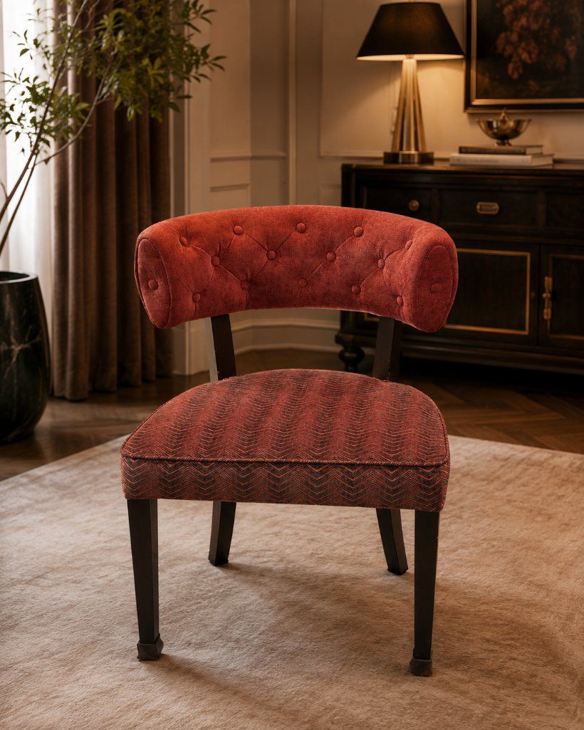 Lot 346: Dining chair Boutique Hospitality Dining Chair upholstered in Arley House Jaipur