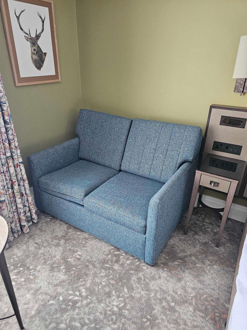 Lot 221: Contemporary Two-Seater Sofa in Azure Textured Weave highly versatile two-seater sofa perfect for