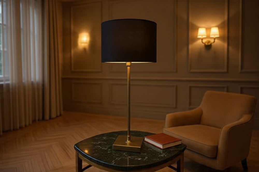 Lot 465: Neoclassical Antiqued Brass Table Lamp