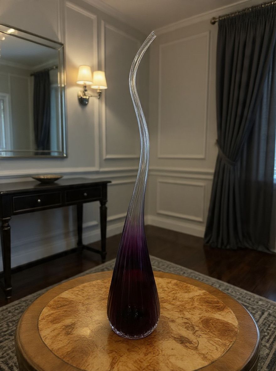Lot 495: "Aria" Amethyst Art Glass Vase by Salviati Murano