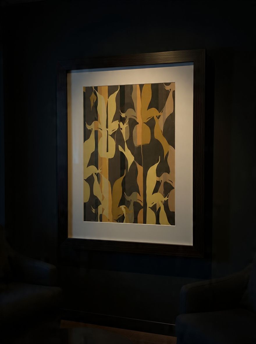 Lot 528: Sally Scaffardi "Iris I" Abstract Botanical Fine Art Print