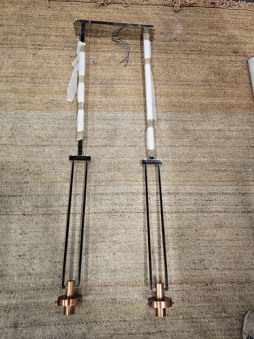 Lot 755: A new Northern Lights Ltd 'IO' premium twin-arm contemporary industrial style ceiling pendant