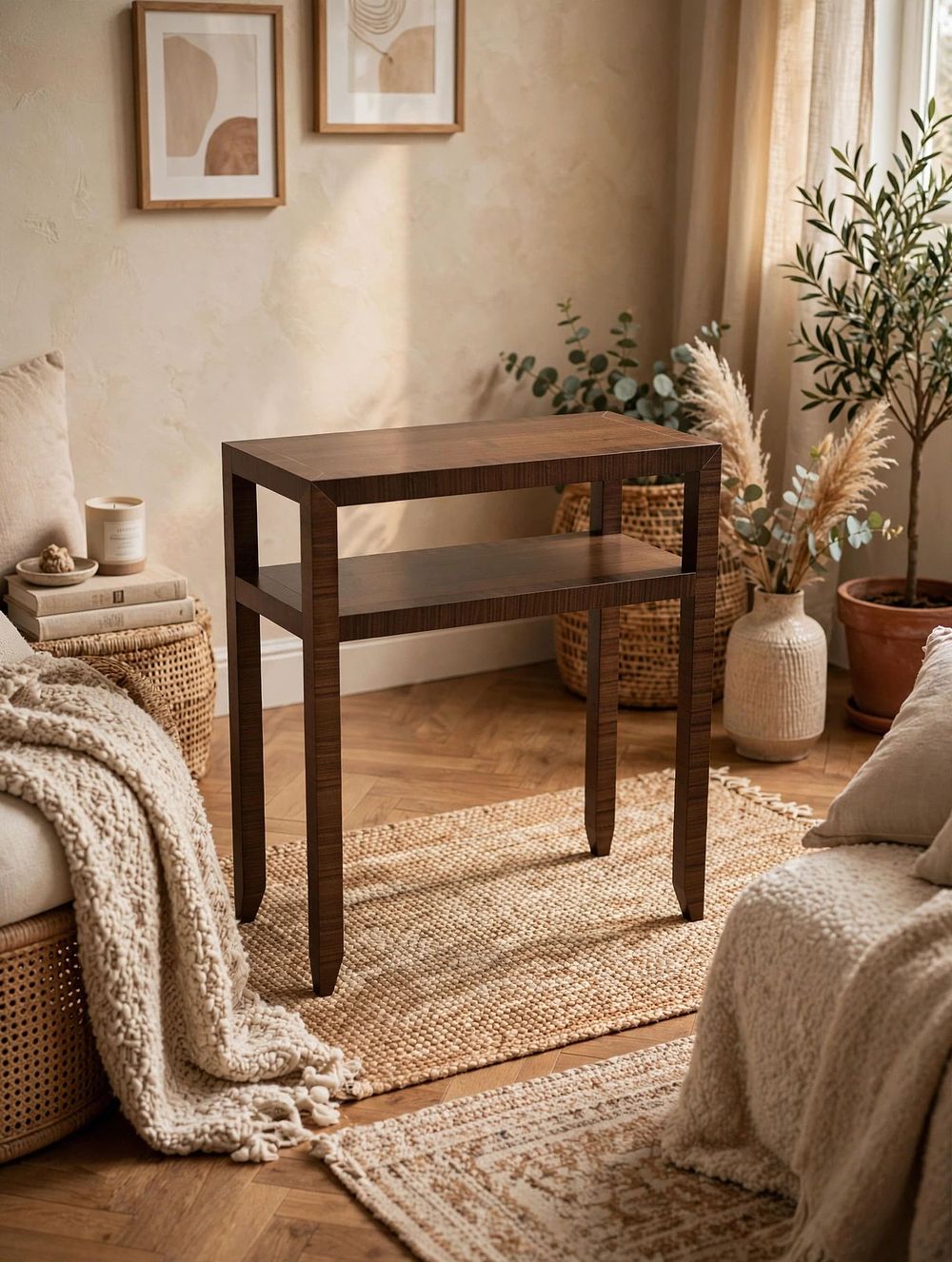 Lot 780: A contemporary minimal open wooden console table