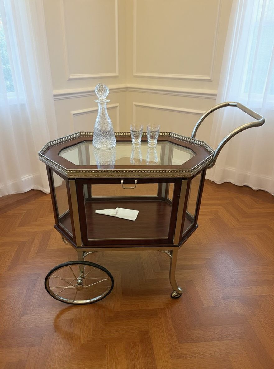 Lot 951: An Early 20th Century French Art Deco Hexagonal Bar Cart
