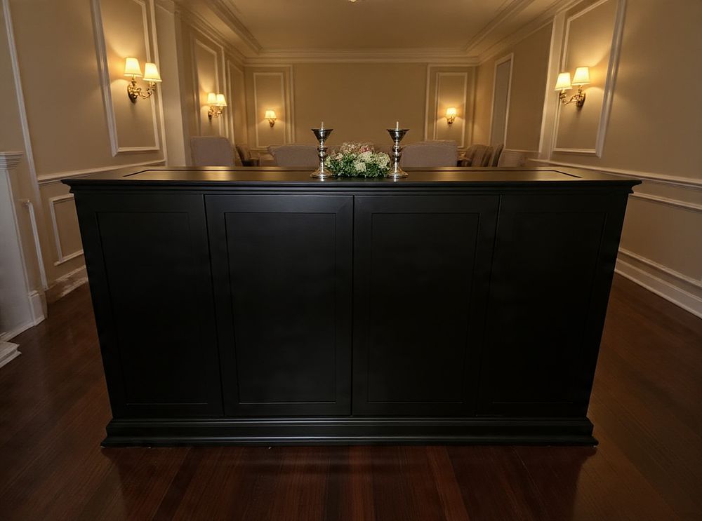 Lot 956: A Contemporary Black Panelled TV Lift Cabinet Fitted with a Digisonic "Archimede" Motorised Lift