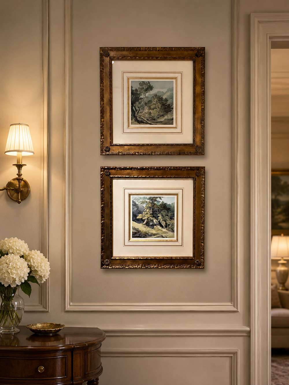 Lot 173: A Pair of Landscape Prints After John White Abbott (1763–1851)