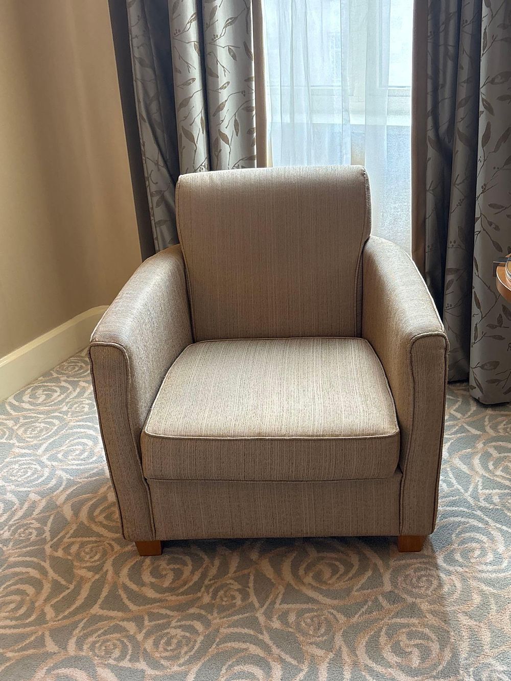 Lot 198: A Pair of Tailored Armchairs in Textured Cut- Fabric