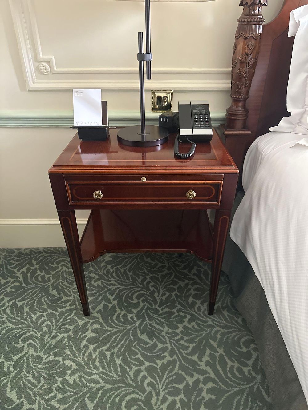 Lot 235: A Pair of George III Style Mahogany and Satinwood Inlaid Bedside Tables by Francesco Molon