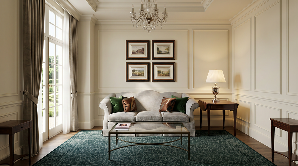 Lot 361: A Contemporary Camelback Three-Seater Sofa