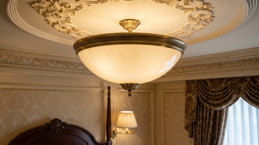 Lot 382: A Traditional Neo-Classical Style Plafonnier Ceiling Light