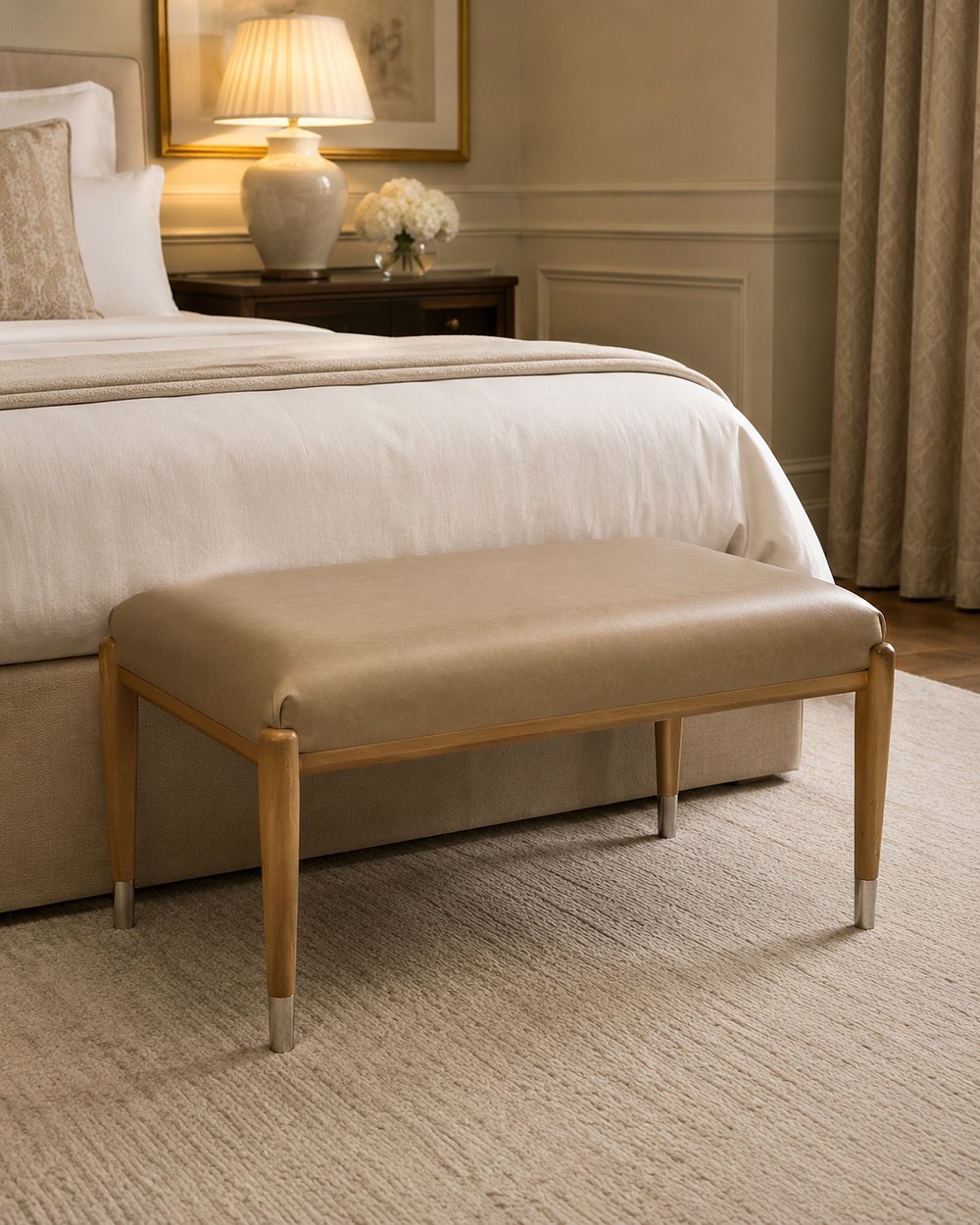 Lot 507: An Art Deco Style Maple End-of-Bed Bench by Francesco Molon
