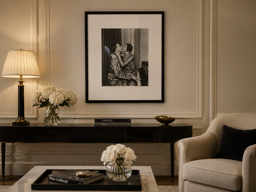 Lot 525: A Framed Monochrome Photographic Print – Sir Noël Coward and Gertrude Lawrence in Private Lives (