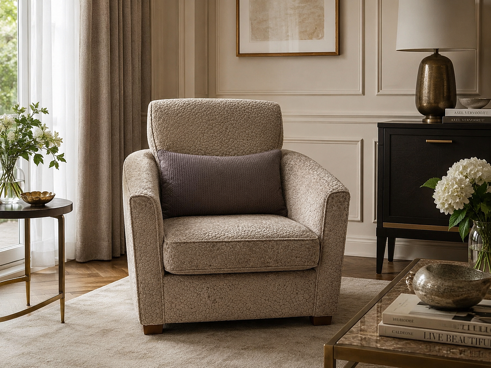 Lot 532: A Luxury Contemporary Tailored Track-Arm Club Chair